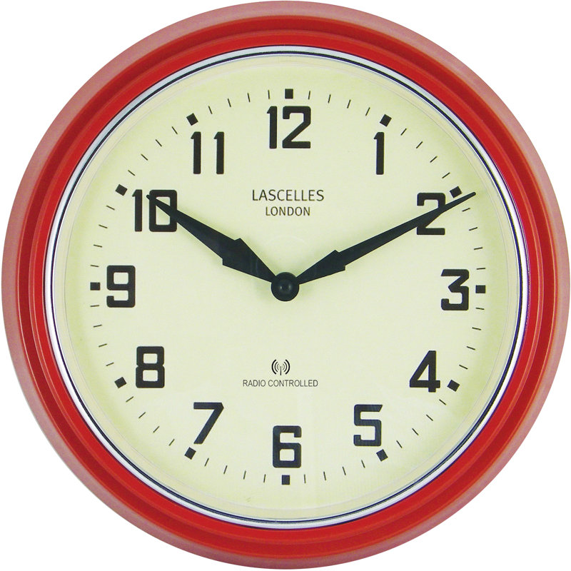 Roger Lascelles Clocks 30cm Radio Controlled Retro Circular Wall Clock